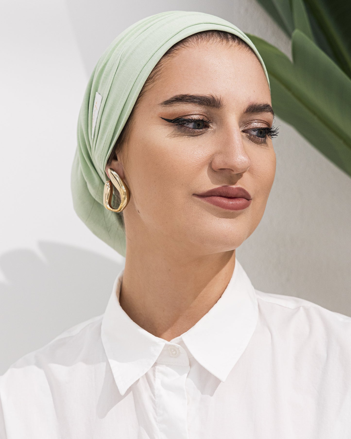 One tail turban – Luxe Luminate Aqua - Pale Green