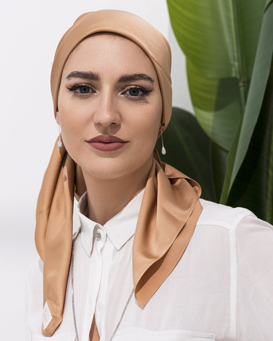 Armani Silk Square Scarf – Gold Quarts Elegance