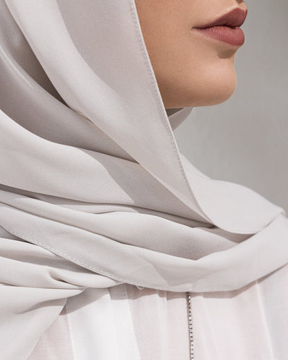 Sheila Scarf – Crystal Stone Grey Crepe