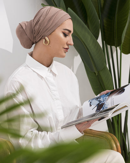 One tail turban – Luxe Luminate - Camel