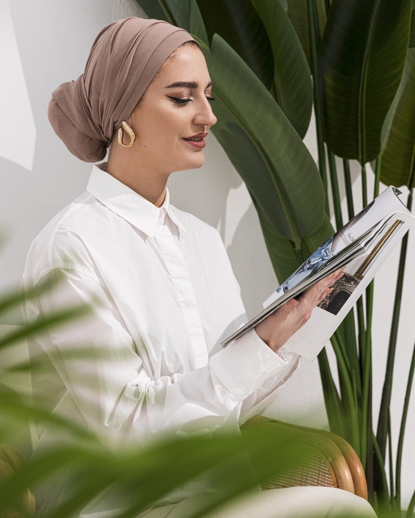 One tail turban – Luxe Luminate - Camel