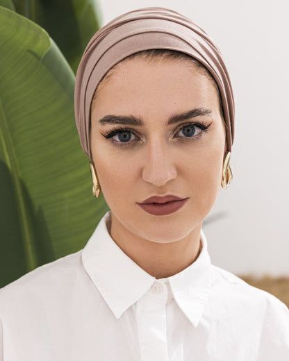 One tail turban – Luxe Luminate - Camel